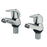 Bath Pillar Taps Pair Single Lever Chrome Brass High Low Pressure Bathroom - Image 2