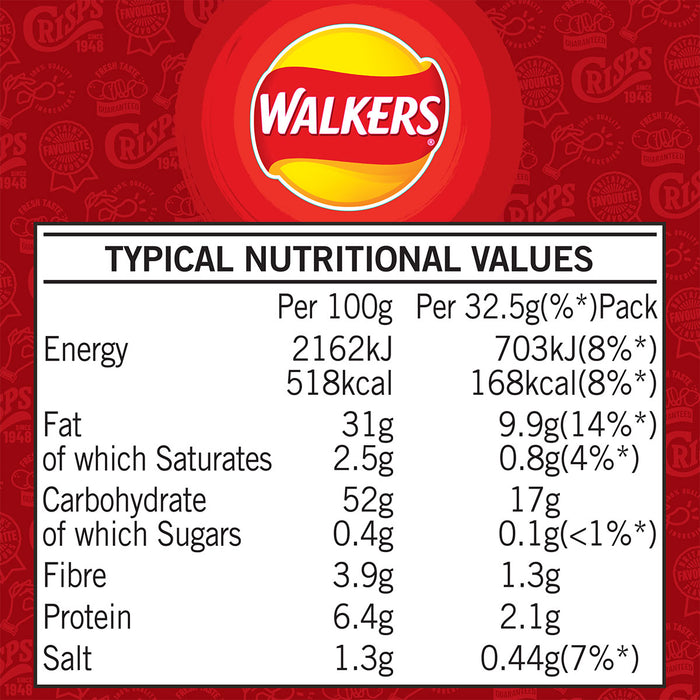 Walkers Crisps Ready Salted Lunch Snack Pack of 32 x 32.5g - Image 4