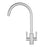 Kitchen Tap Mono Mixer Silk Steel Double Lever Swivel Spout Modern Faucet - Image 1