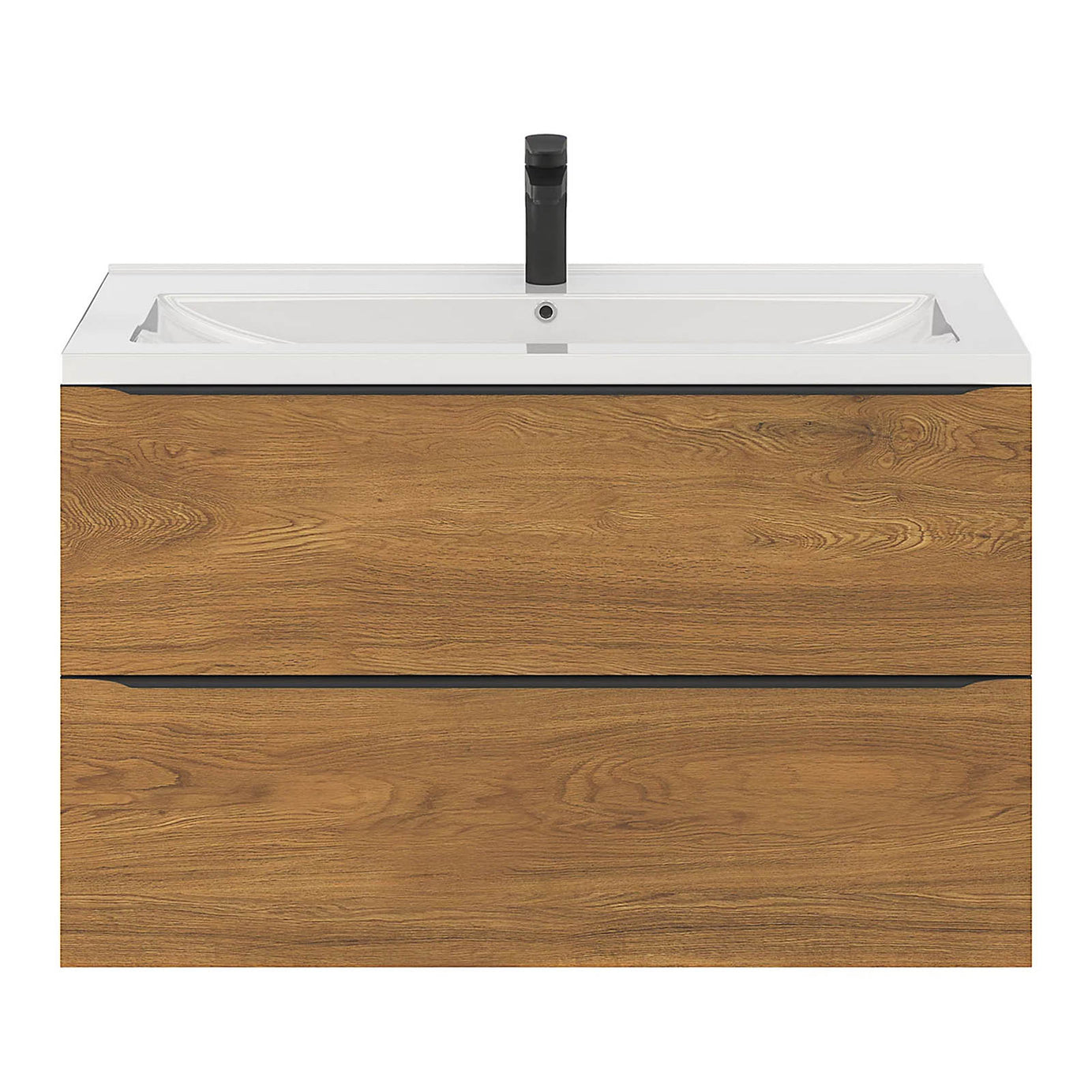 Bathroom Vanity Basin Sink White Rectangular Ceramic Countertop Waste W100.4cm - Image 7