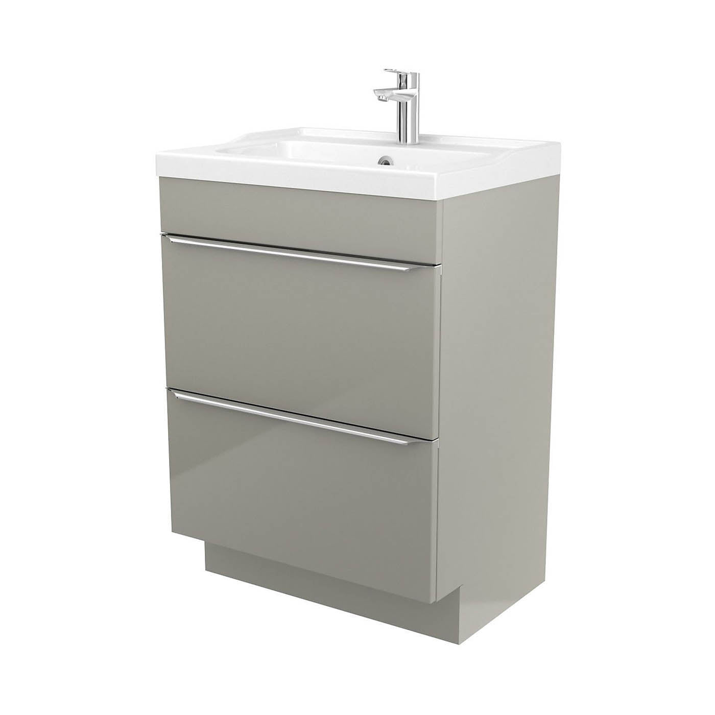 Imandra Bathroom Vanity Unit Under Sink Cabinet 2 Drawer Soft Close 60x82x45cm - Image 3