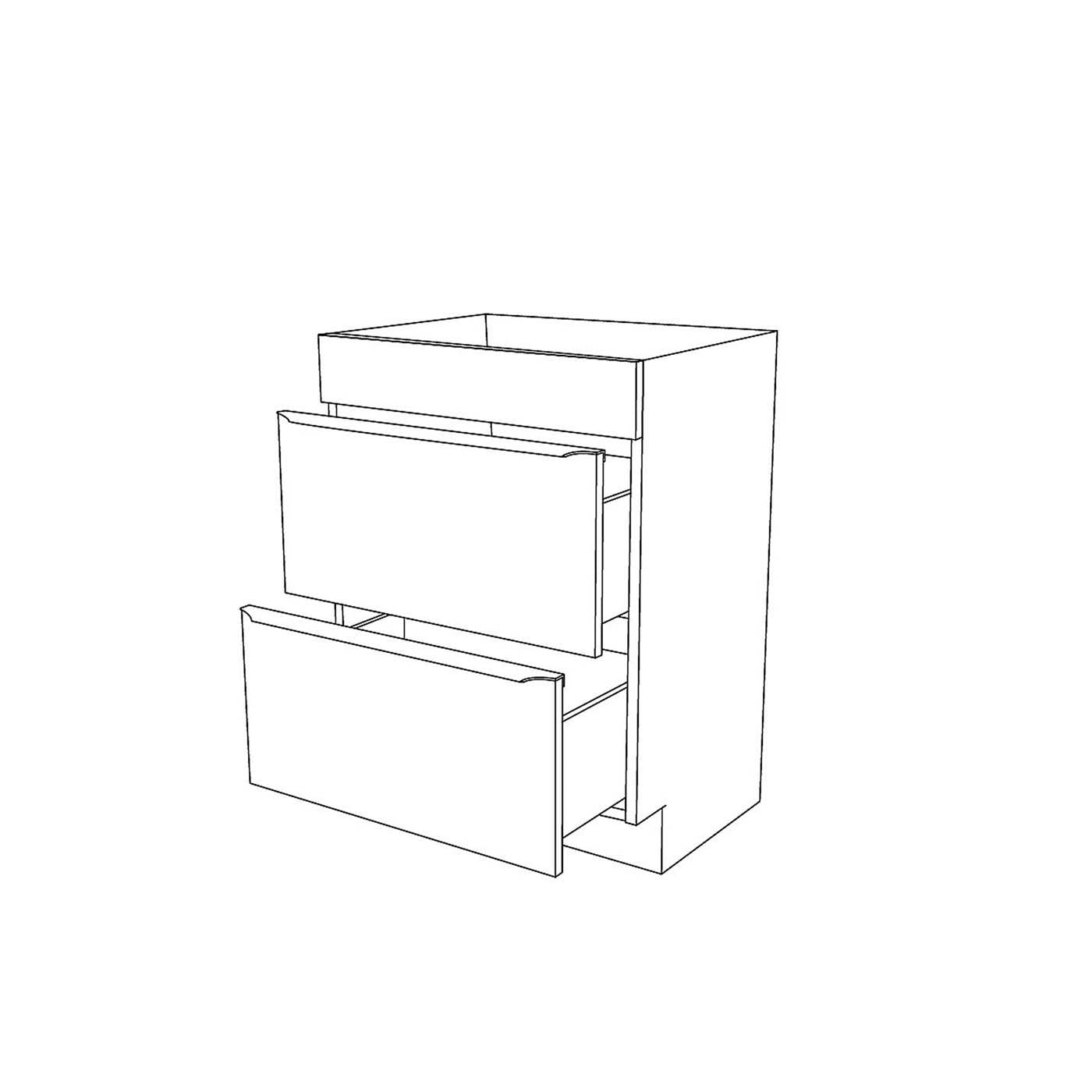 Imandra Bathroom Vanity Unit Under Sink Cabinet 2 Drawer Soft Close 60x82x45cm - Image 4