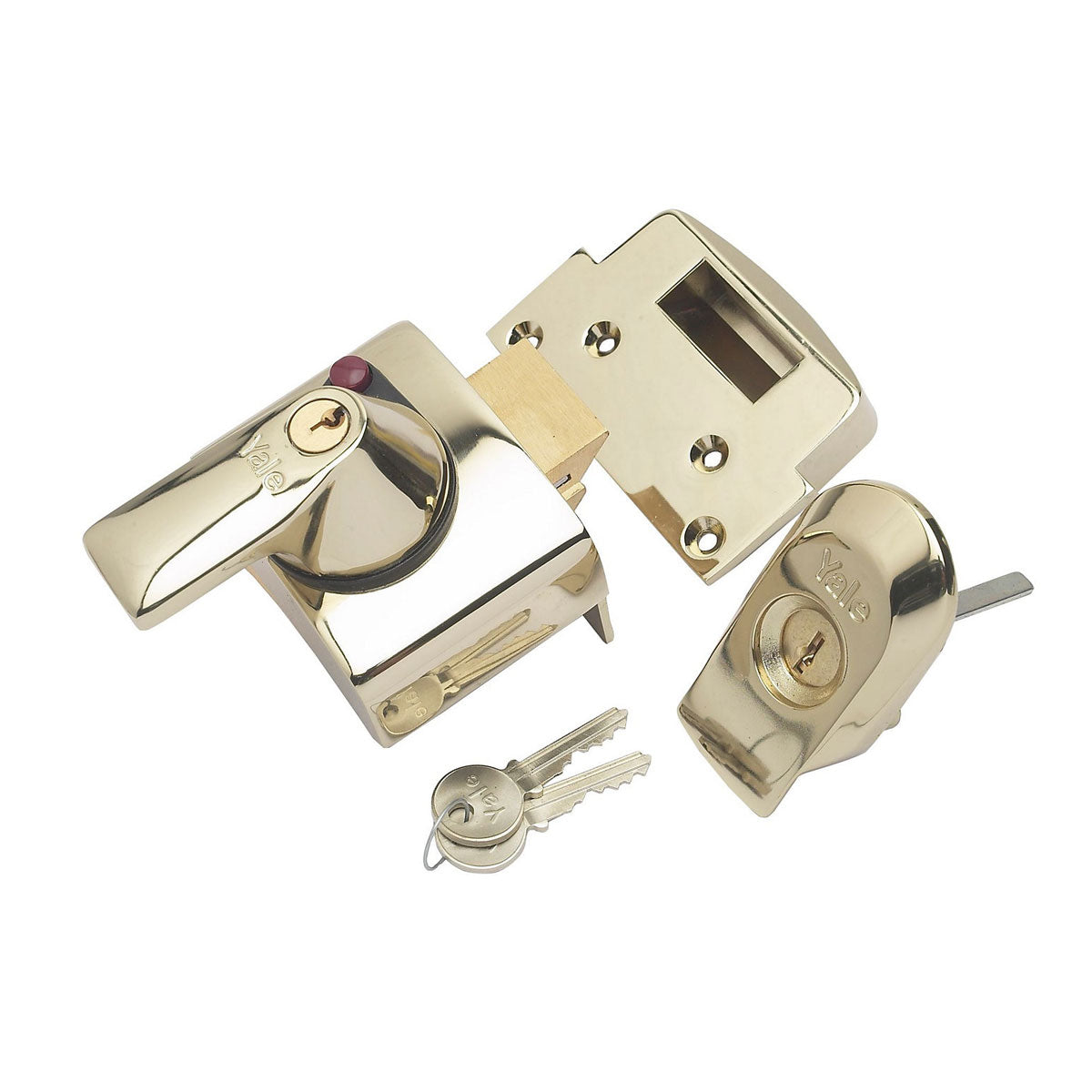Yale Locks Nightlatch British Standard Lock 40mm Brass Effect High Security - Image 1