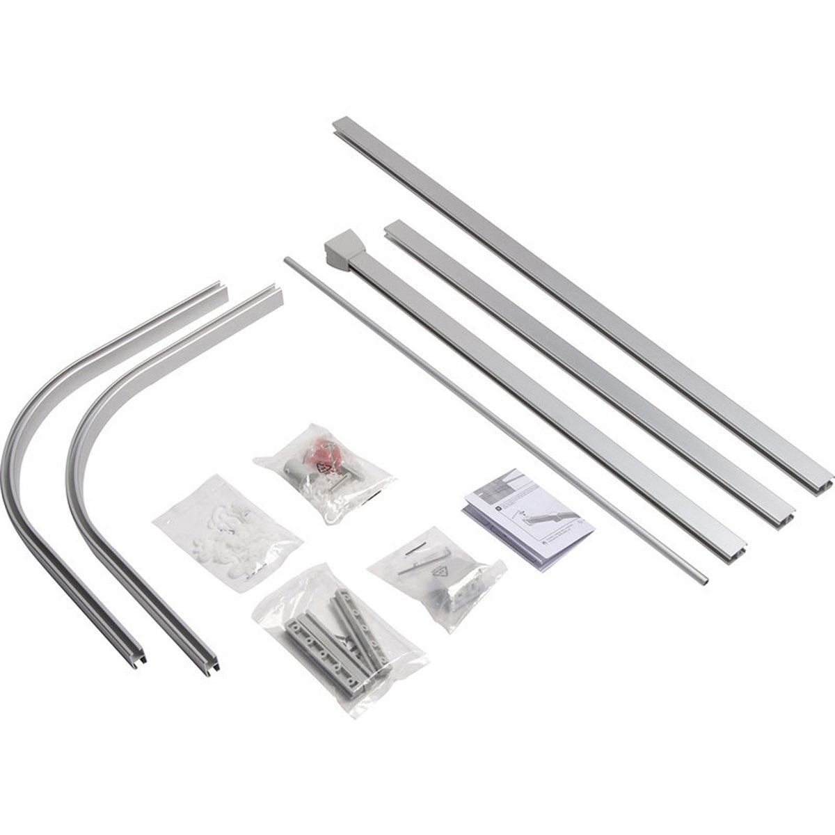 Croydex Shower Track Kit Slenderline Chrome Effect Bathroom Shower Rail - Image 2