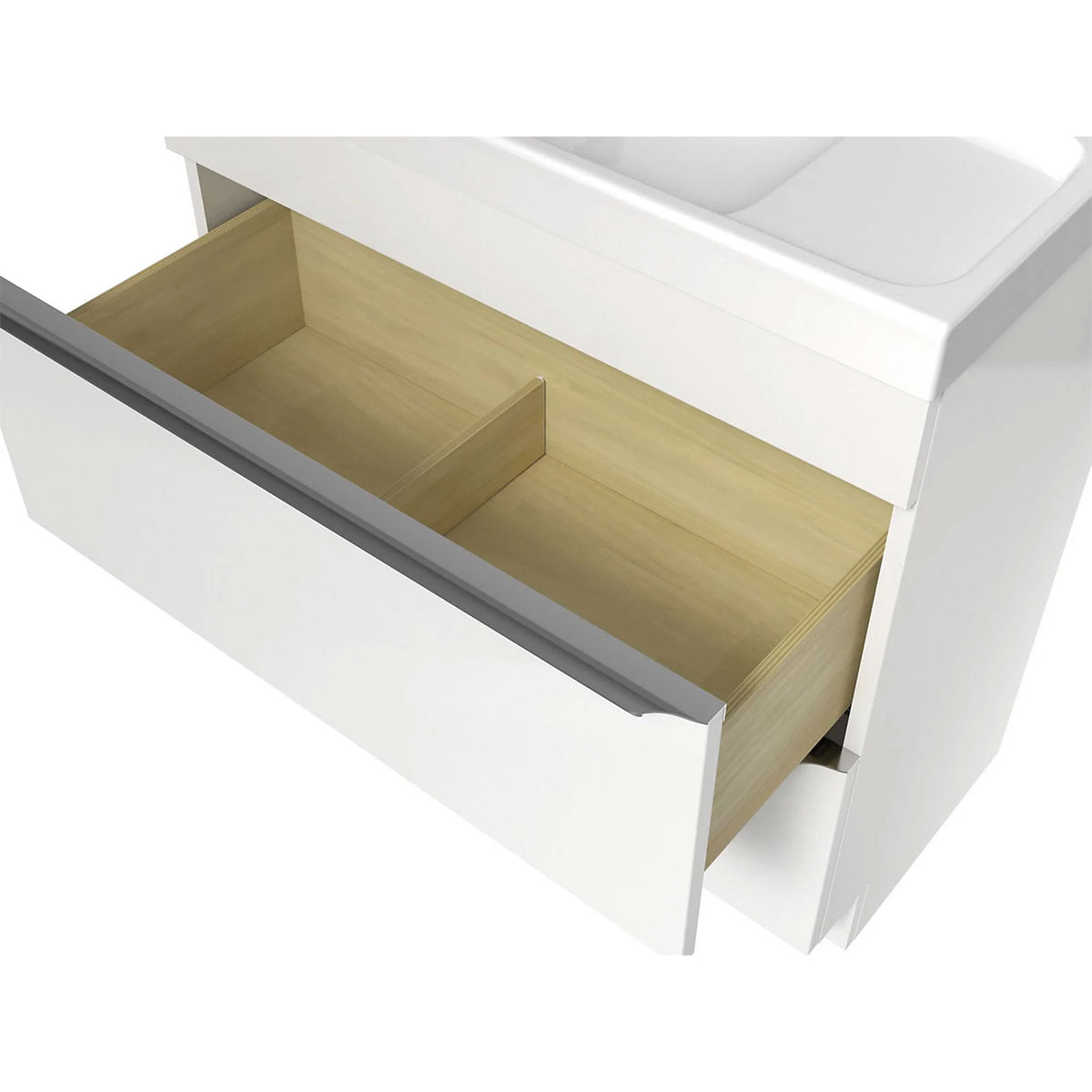 GoodHome Bathroom Vanity Unit Imandra Wall Mounted Gloss White 800mm - Image 3