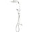 Thermostatic Shower Mixer Chrome Single Spray Pattern Twin Square Head Modern - Image 1