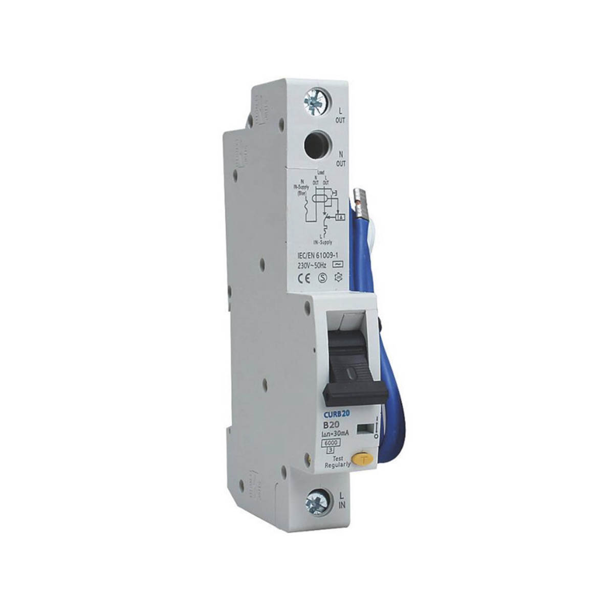 BG RCBO 20A B Type Single Module Circuit Breaker Overload Protection Compact - Image 2