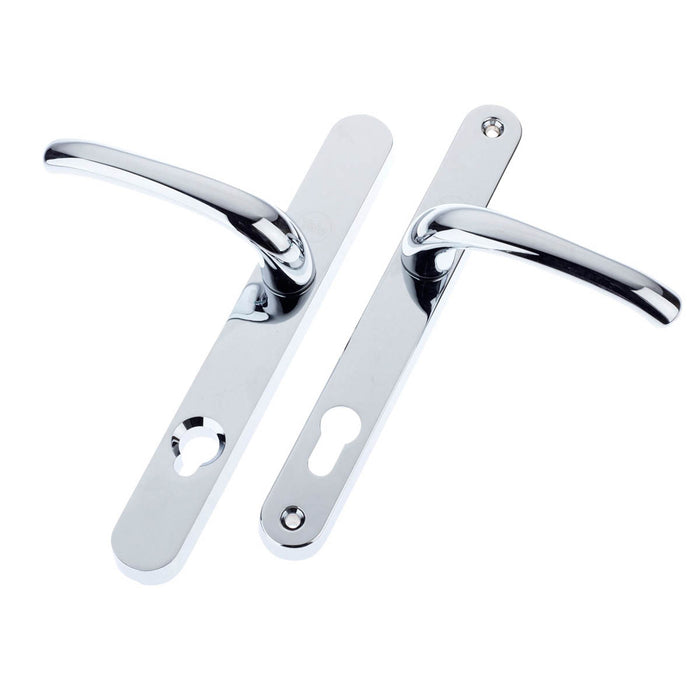 Yale Curved Lock Door Handle Chrome Effect Pair External (D)88mm - Image 2