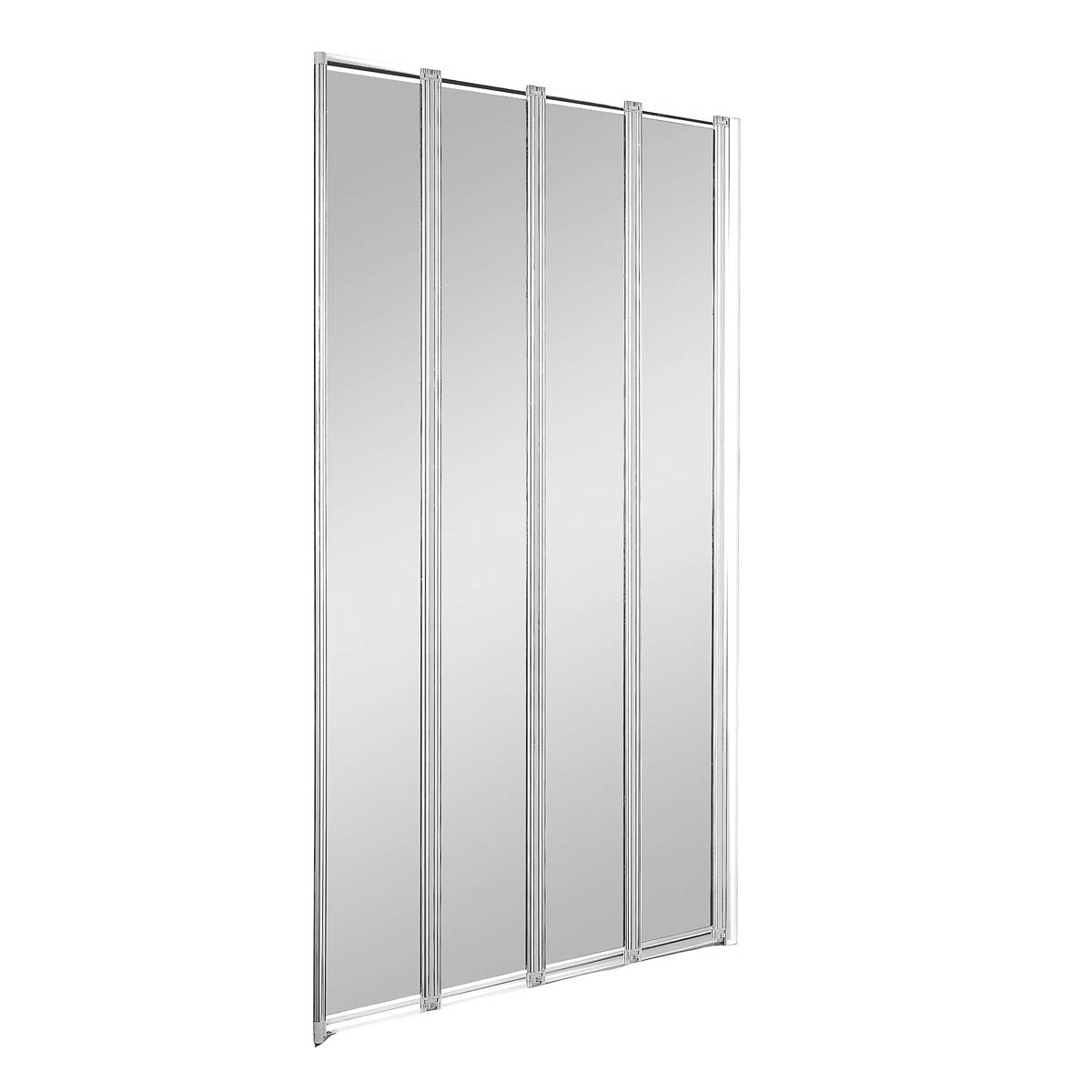 Bath Screen 4 Panel Straight Clear Glass Folding Bathroom (W)84x(H)140cm - Image 1