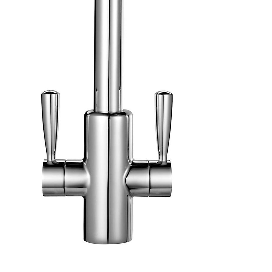 Franke Kitchen Tap Monobloc Mixer Chrome Dual Lever Brass Modern Faucet - Image 2