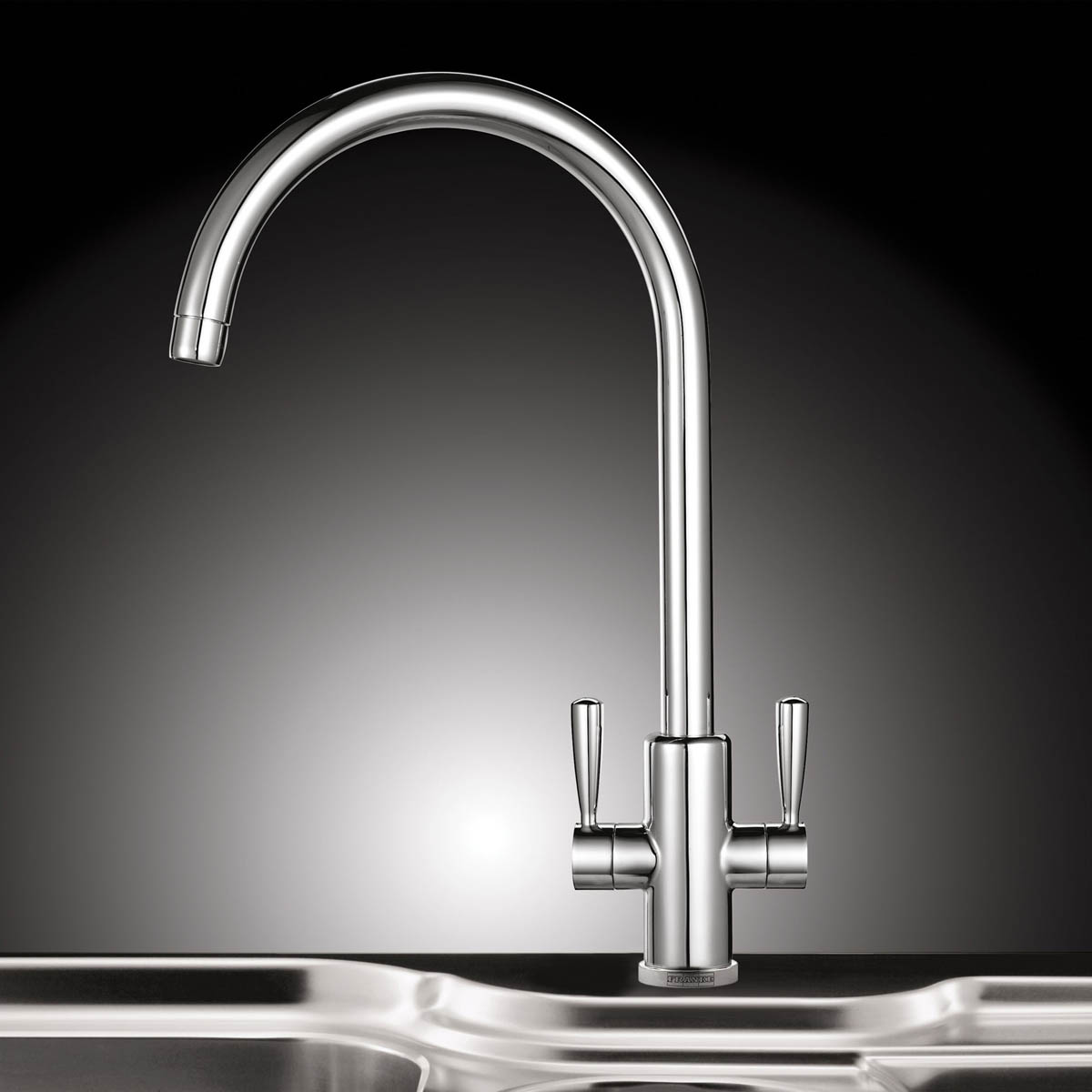 Franke Kitchen Tap Monobloc Mixer Chrome Dual Lever Brass Modern Faucet - Image 3