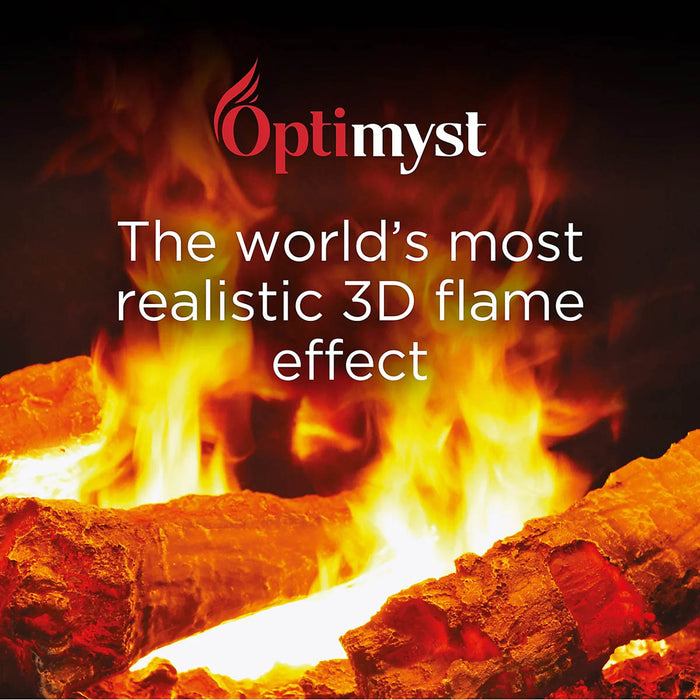 Dimplex Electric Fire Fireplace Brass Log Effect Heater 3D Opti-Myst 2kW - Image 3