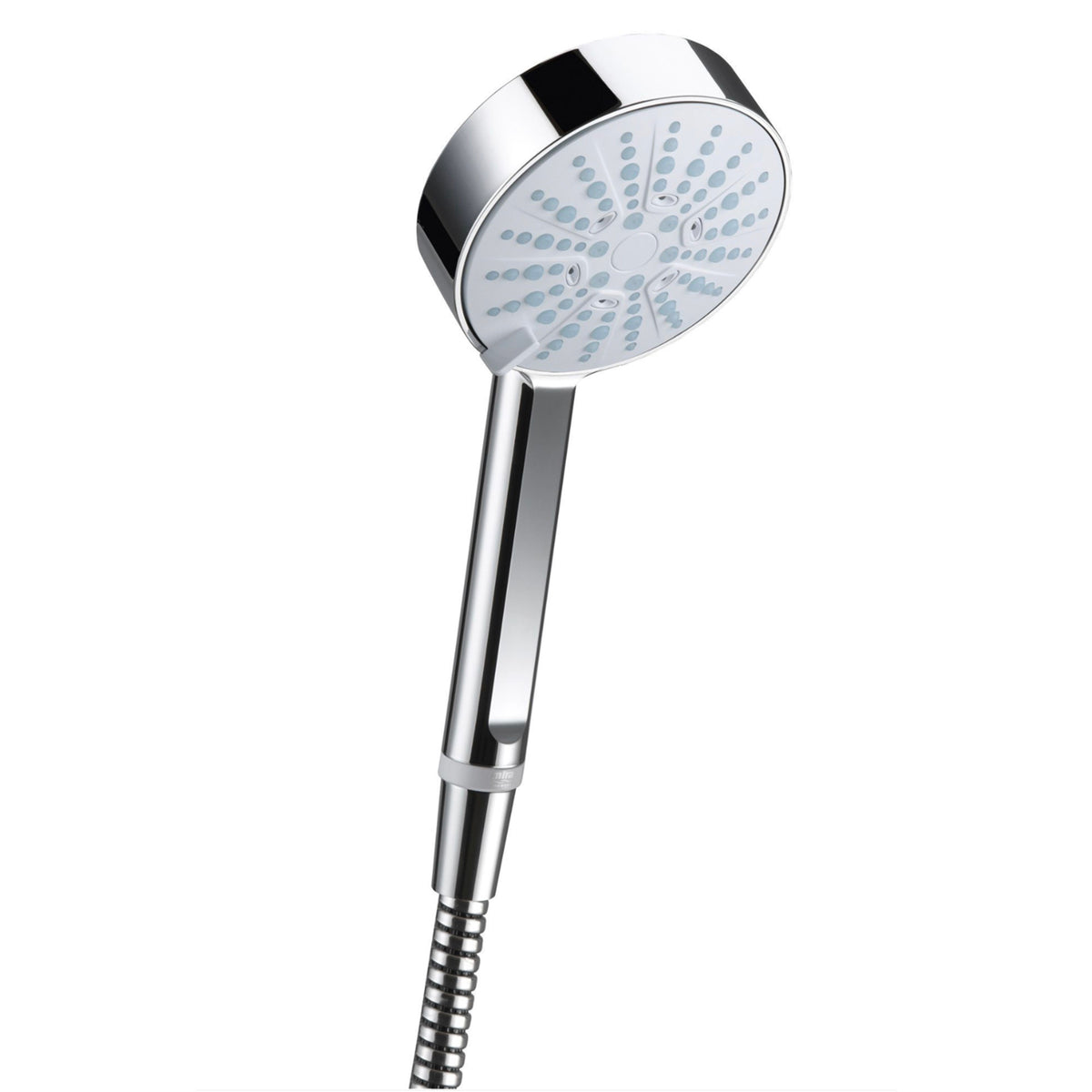 Mira Shower Head 4 Spray Pattern Chrome Effect Round Easy Clean Handset Modern - Image 1