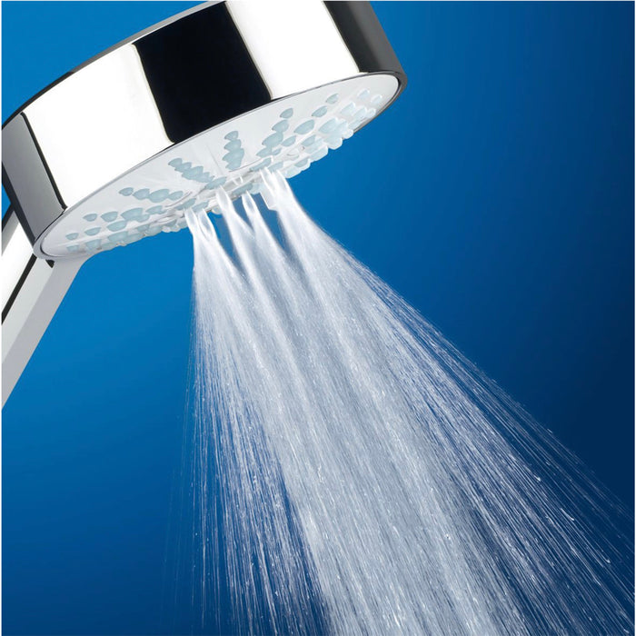 Shower Head 4Spray Pattern Chrome Effect Modern Rub Clean Nozzles Fits All Hoses - Image 5