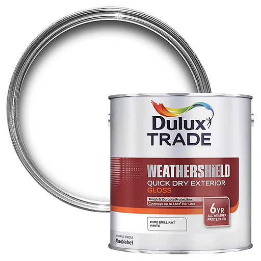 Exterior Paint White Gloss Wood Metal Durable Low Odour Quick Dry Water-Based 1L - Image 1
