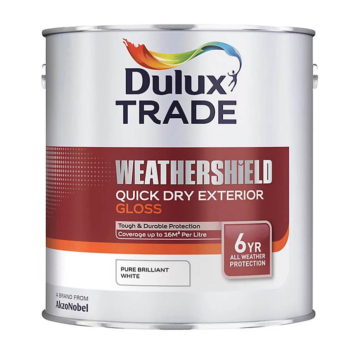 Exterior Paint White Gloss Wood Metal Durable Low Odour Quick Dry Water-Based 1L - Image 3