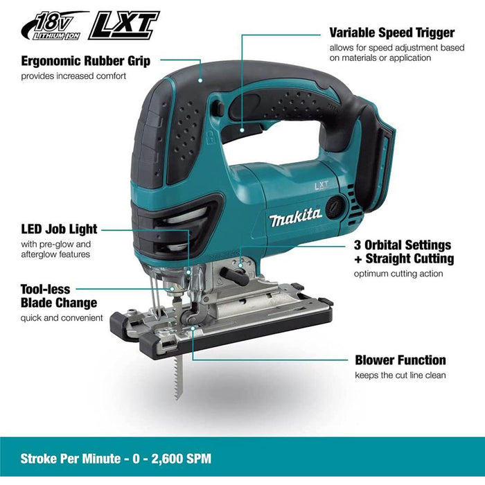 Makita Jigsaw Cordless 18v LXT DJV180Z Powerful Compact Heavy Duty Body Only - Image 2