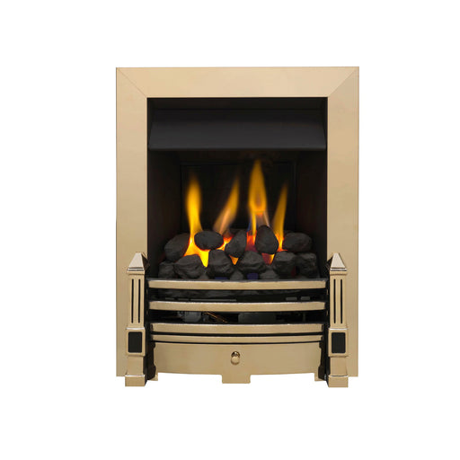 Dimplex Inset Gas Fire Brass Coal Bed 3.05kW Real Flame Stylish 588 x 450mm - Image 1