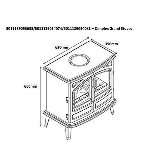 Dimplex Electric Stove Fire Heater Opti-Myst Cast Enamel Effect Freestanding 2kW - Image 6