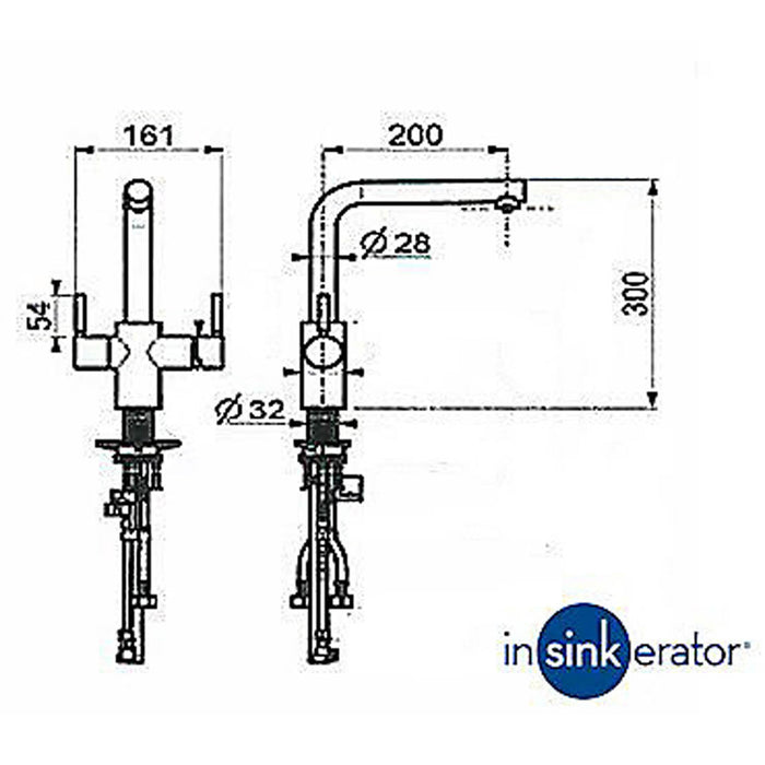 InSinkErator Kitchen Tap Boiling Water 3N1 L Shape Dual Lever NeoTank Filter - Image 2