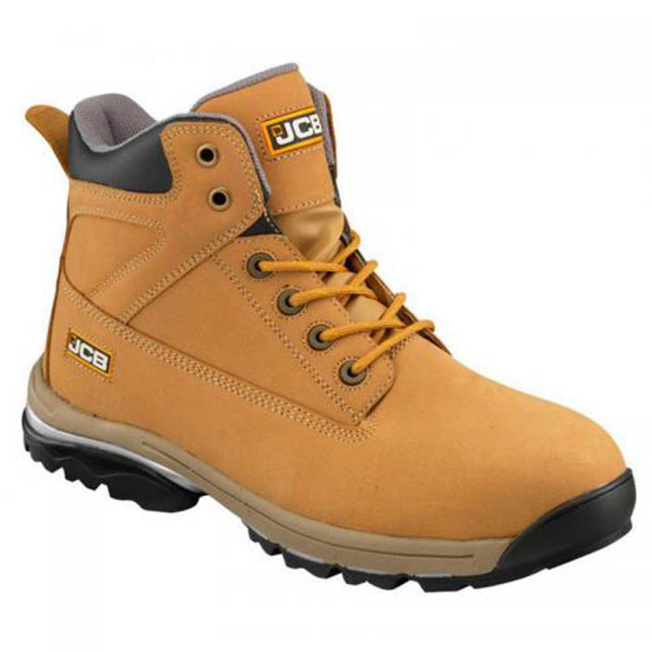 JCB Safety Boots Nubuck Leather Honey Workmax Steel Toecap Slip Resistant Size 6 - Image 1