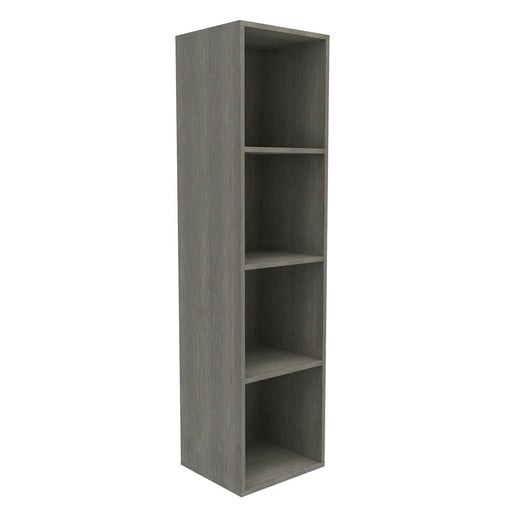 Shelving Unit Cube Storage 4 Tier Grey Oak Effect Modern (H)1372mm (W)352mm - Image 1