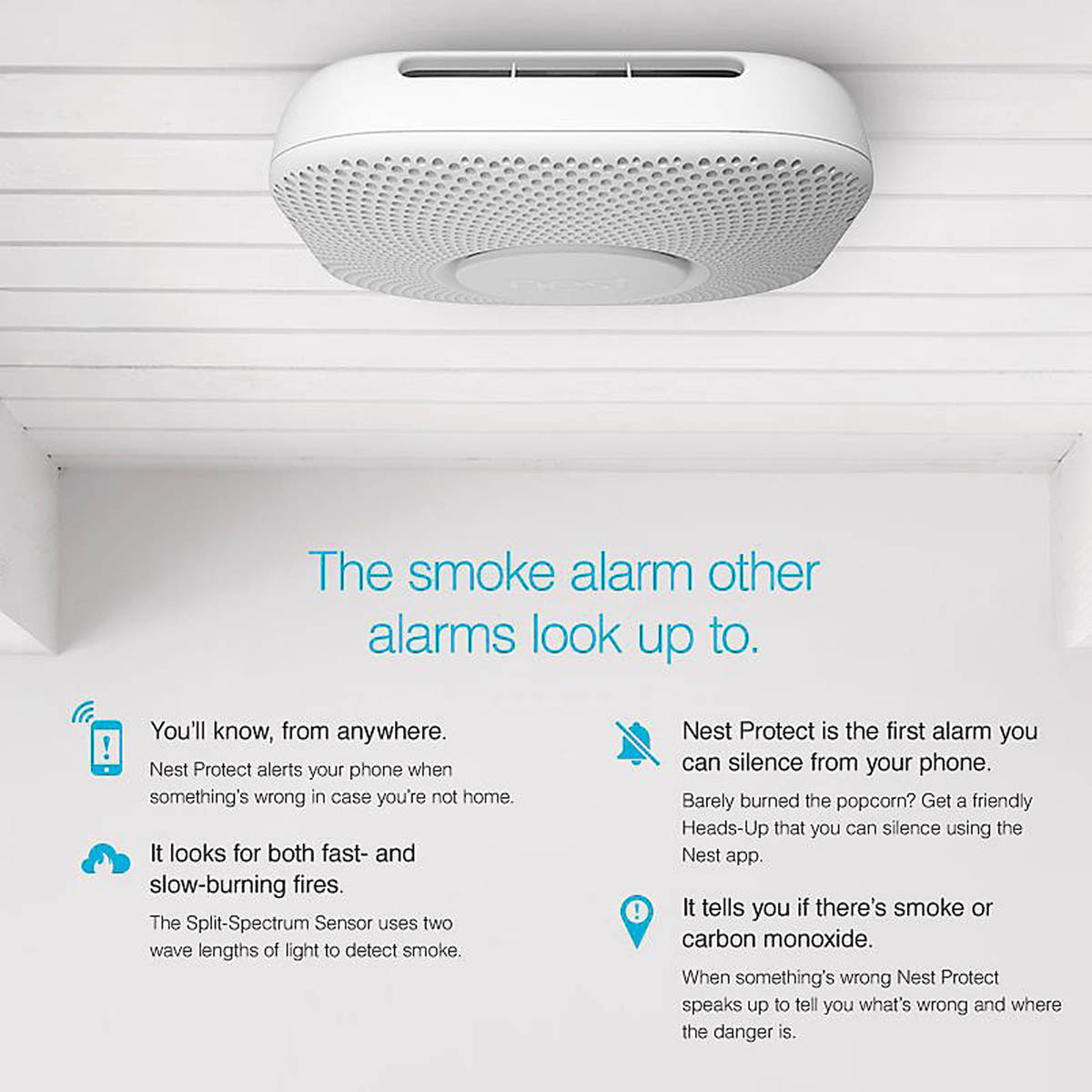 Nest Smart Smoke Alarm And Carbon Monoxide Detector White Indoor - Image 8