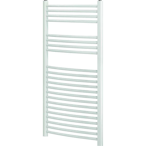Curved Towel Warmer Mild Steel Powder-Coated White (W)600mm x (H)1100mm - Image 1