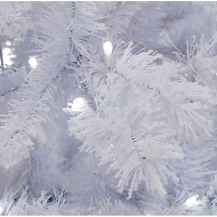 Artificial Christmas Tree 7ft LED Ice White Pre-lit Flocked Effect  (H)2.13m - Image 3