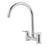 Kitchen Mixer Tap Bridge Dual Lever Swivel Spout Chrome Effect Modern - Image 1