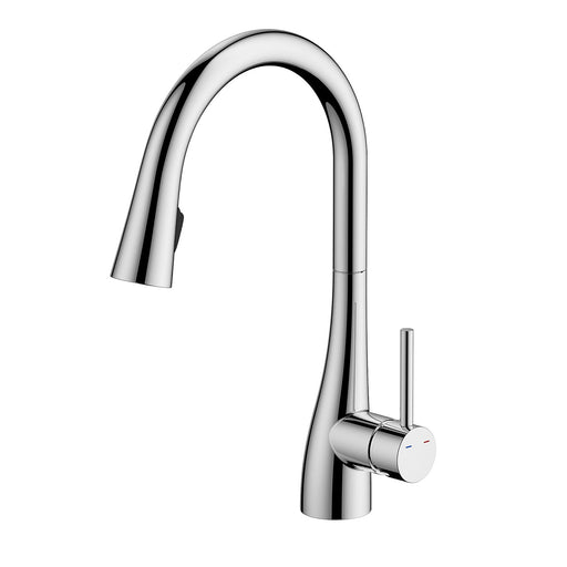 Cooke & Lewis Kitchen Tap Pull Out Faucet Spout Chrome Effect Side Lever Brass - Image 1