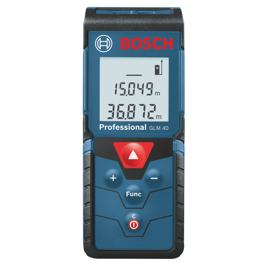 Bosch Laser Distance Measurer Cordless 40m Backlit Display Indoor Reliable - Image 1