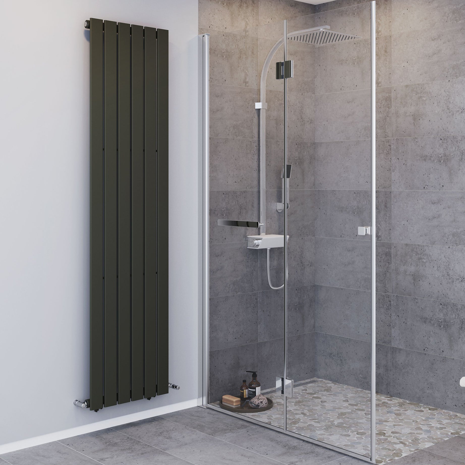 Blyss Faringdon Vertical Designer Radiator Anthracite 452x1800mm 2598BTU - Image 3