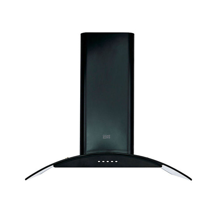 Cooke&Lewis Cooker Hood Kitchen Chimney Black Curved Glass Stainless Steel 60cm - Image 4