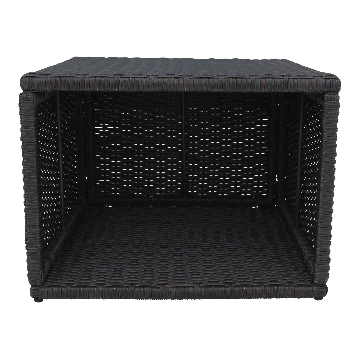 Canadian Spa Side Table Square Rattan Brown Lightweight Weather Resistant - Image 1