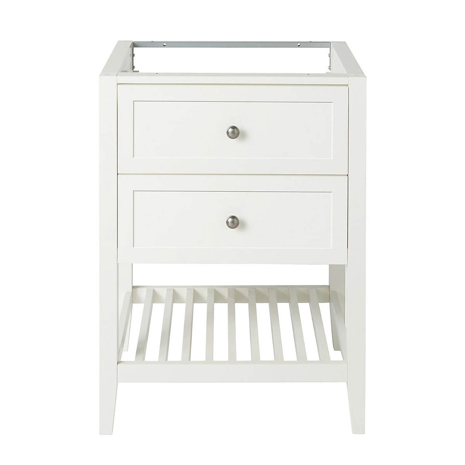 Bathroom Vanity Unit Basin Sink Satin White Freestanding Storage Cabinet - Image 3