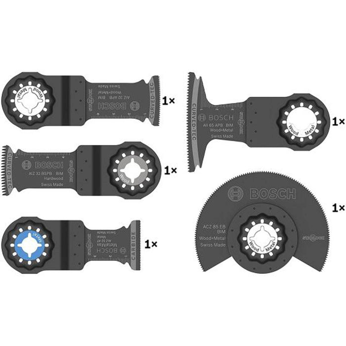 Bosch Multi Tool Accessories Set Starlock Cutting Blades Durable 5 Piece Kit - Image 2