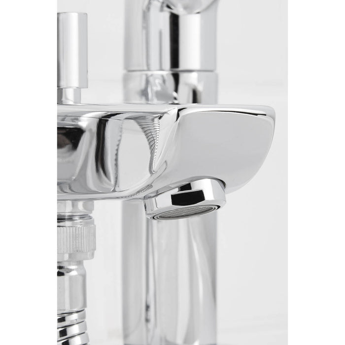 Bath Shower Mixer Tap Brass Chrome Ceramic Cartridge Round Head Modern - Image 4