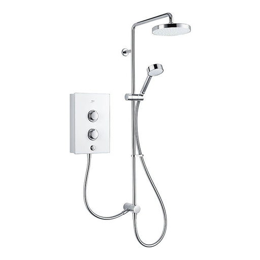 Mira Electric Shower White Single Spray Pattern Bathroom Round Twin Head 10.8kW - Image 1