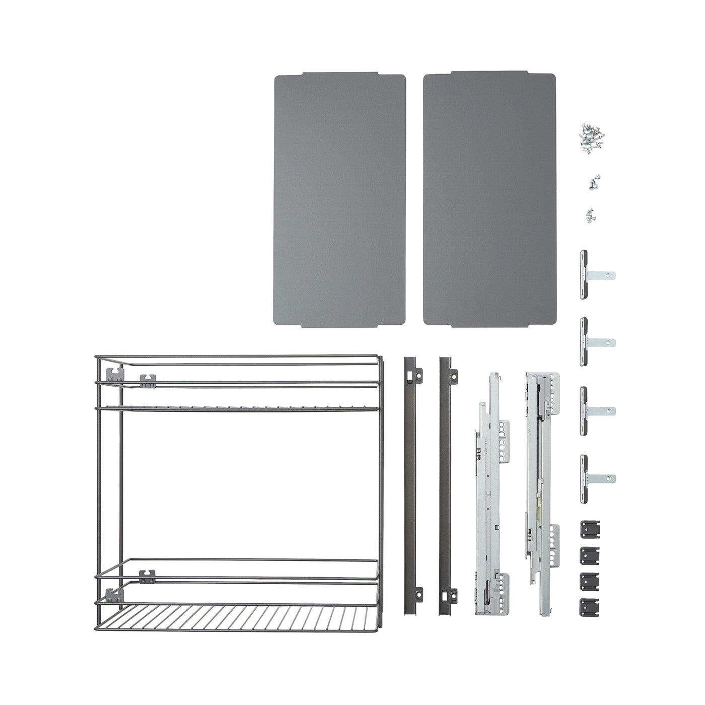 Pebre Universal Pull Out Storage System Soft Close Runners Anthracite 484x264mm - Image 3