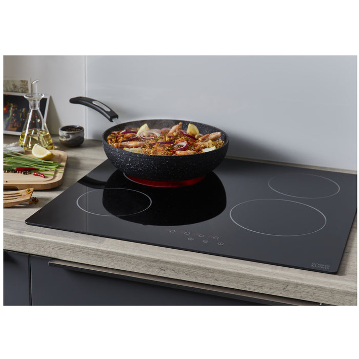 Cooke & Lewis Ceramic Hob CLCER60A Electric 4 Zone Black Glass (W)590mm - Image 4