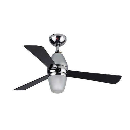 Colours Ceiling Fan Light Shek Modern Black Chrome Effect Living Room Lighting - Image 1