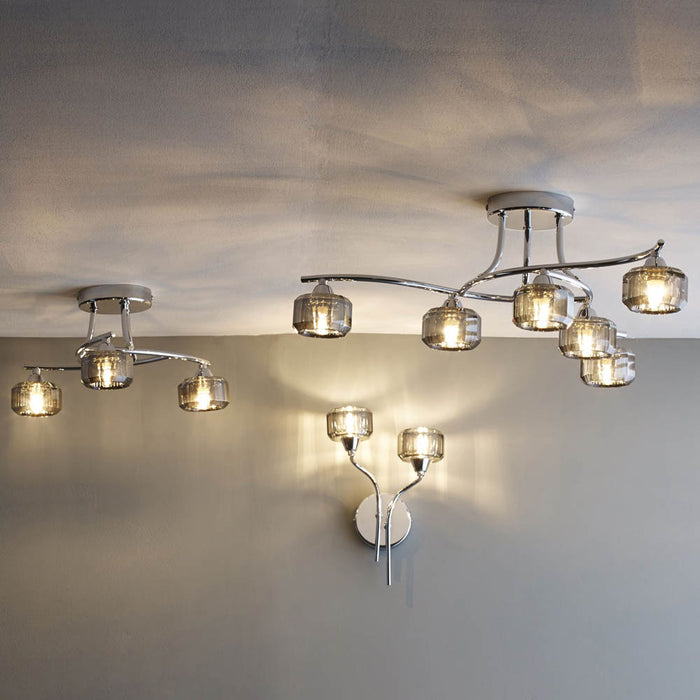 Ceiling Light Chandeliers 3 Way Lamp Chrome Effect Modern Living Room Bedroom - Image 2