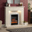 Electric Fireplace Heater Chrome LED Log Flame Effect Thermostatic 2kW - Image 1