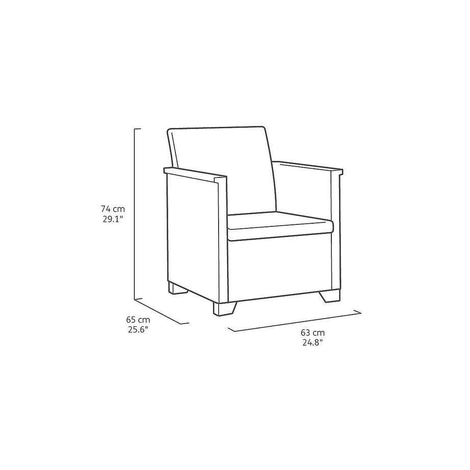 Rattan Garden Set 4 Seater Coffee Outdoor Furniture Sofa Storage 2 x  Armchair
