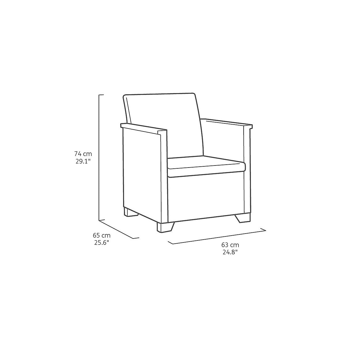 Rattan Garden Set 4 Seater Coffee Outdoor Furniture Sofa Storage 2 x  Armchair