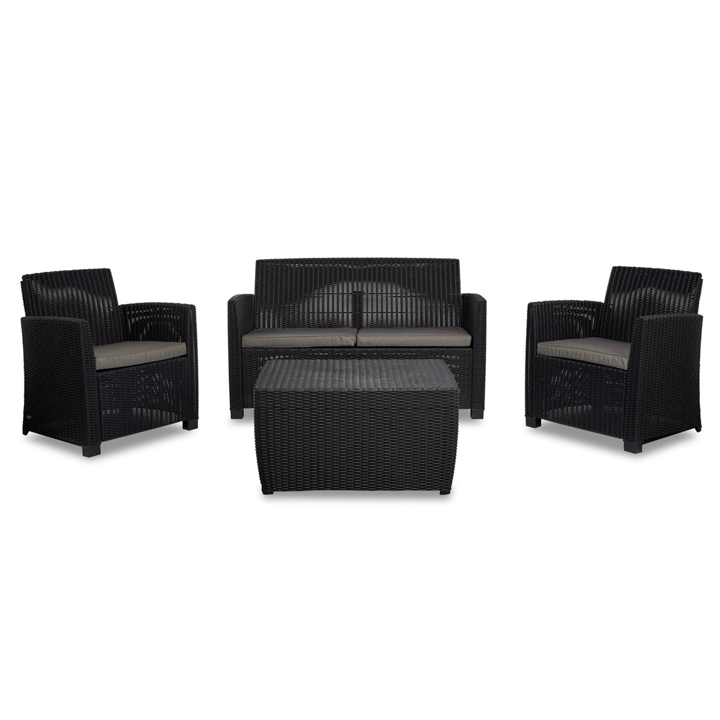 Rattan Garden Set 4 Seater Coffee Outdoor Furniture Sofa Storage 2 x  Armchair - Image 2