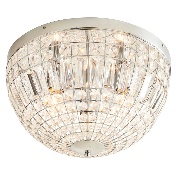 Kryos Ceiling Light 3 Lamp Glass Brushed Chrome Effect Living Room Lighting - Image 3