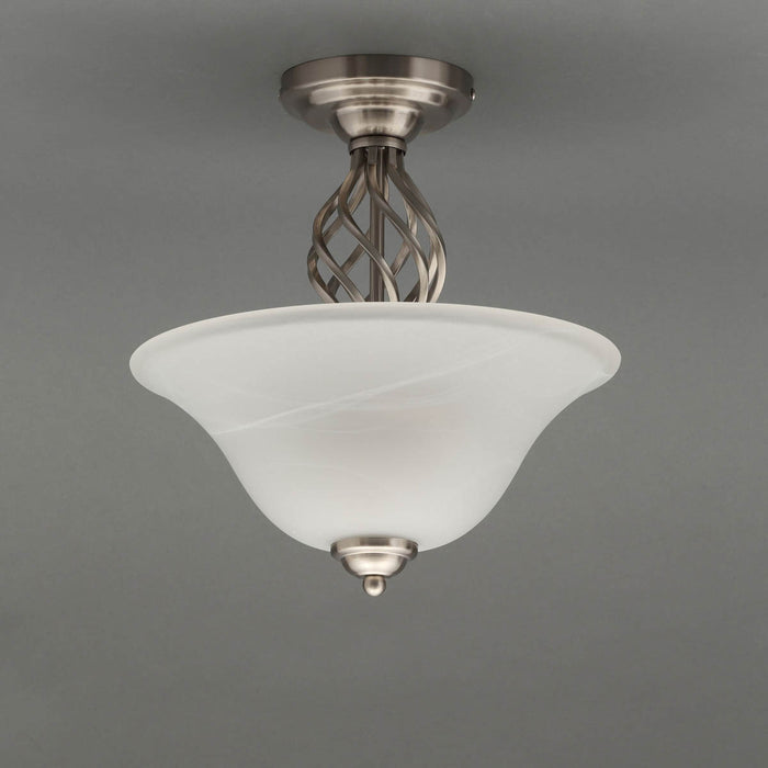 Inlight Rolli Brushed Glass & metal Nickel effect 2 Lamp Ceiling light - Image 2