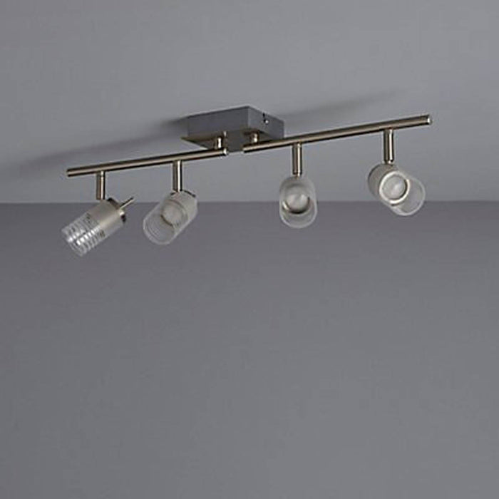 LED Ceiling Light 4 Way Spotlight Gloss Silver Warm White Kitchen Bar Lamp - Image 2